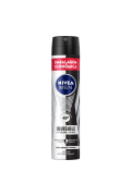 Desod Nivea Aerosol 200ml Masculino Invisible Black White