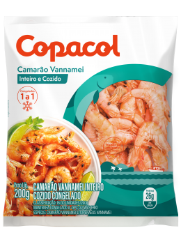 Camarao Copacol Vanammei Inteiro 200g Pct /Iqf