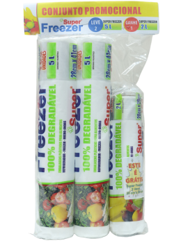 Saco P/Freezer Rolo 5l Superfreezer C/2 Gratis Superfreezer 2l C/100