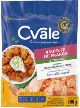 Petisco Frango C-Vale Raquete 800g Temperado Congelado