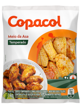 Meio Da Asa Frango Copacol 1kg Temperado Congelado Pct
