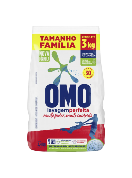 Lava Roupas Po Omo 2,4kg Pct Lavagem Perfeita