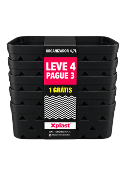 Cjto Organizador Lv4 Pg3 Xplast Triangulos 4,7l