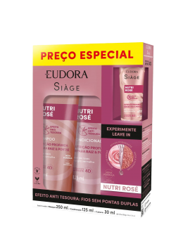 Kit Eudora Siage Sh + Cond + Leave In 30ml Nutri Rose