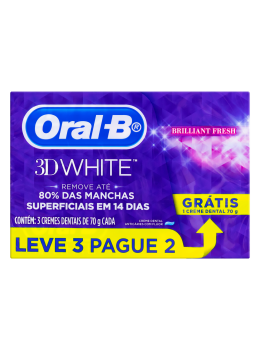 Cr Dent Oral-B 3d White 70g Fresh Leve 3 Pague 2